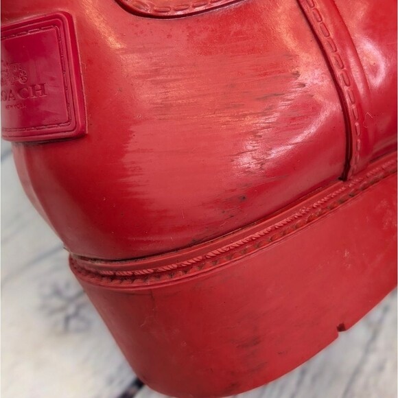 COACH Signature Logo Lace-Up Rain Boots - Picture 12 of 14